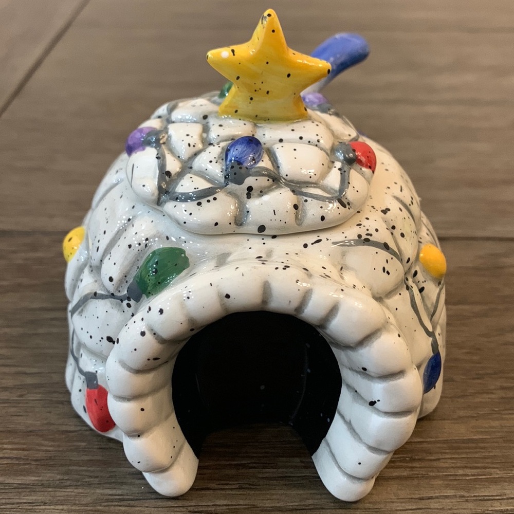 Julie Ueland Sugar/Salt Christmas Igloo with Spoon - 2000 Enesco Corp